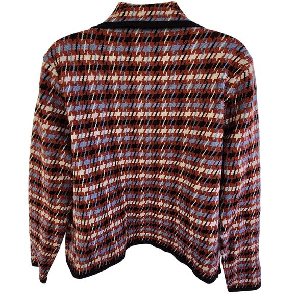 Tahari Houndstooth Open Cardigan Sweater Blazer M Perfect w/ High Waisted Pants - Picture 5 of 16
